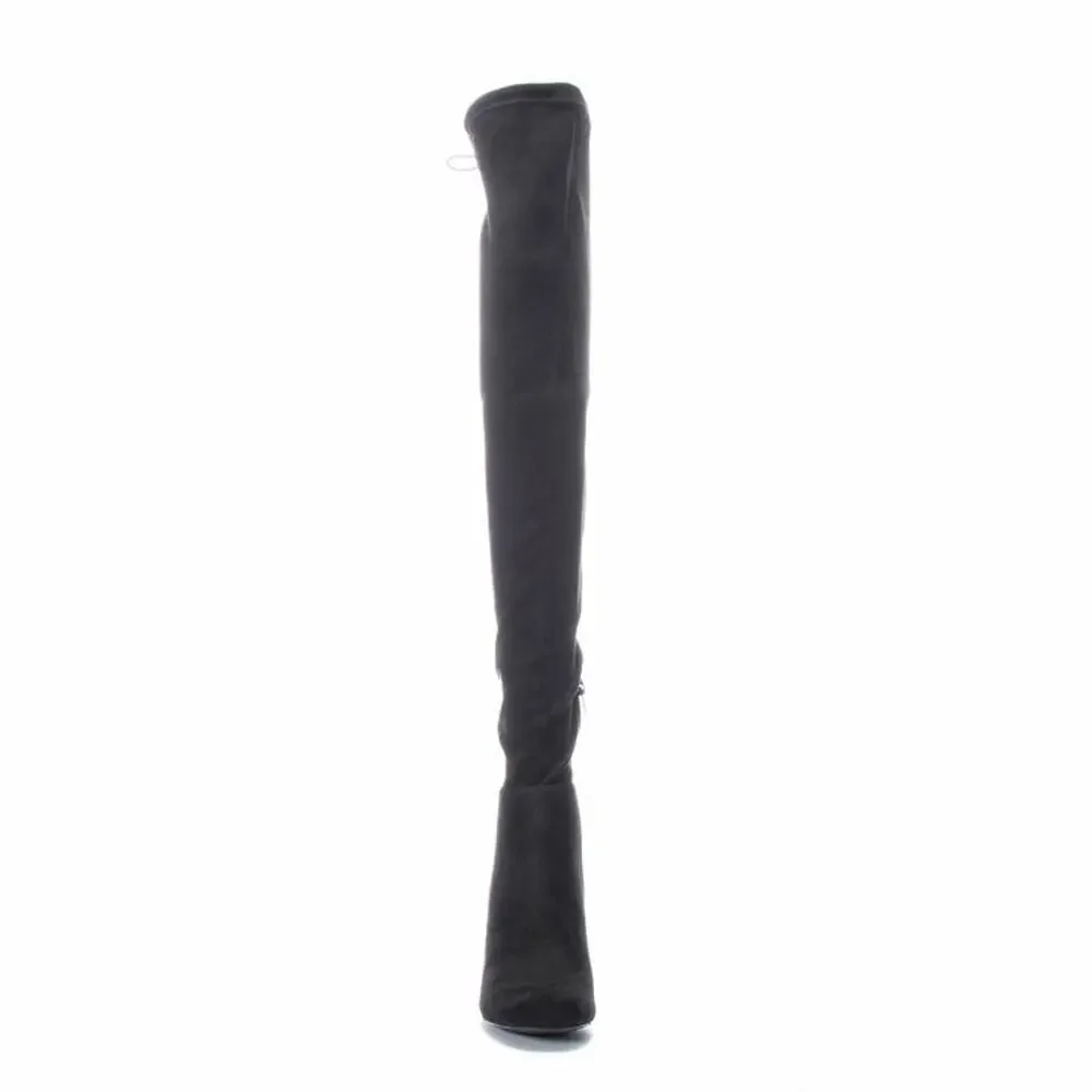 Chinese Laundry Women Over the Knee Boots King Size US 6.5 Black Suedette
